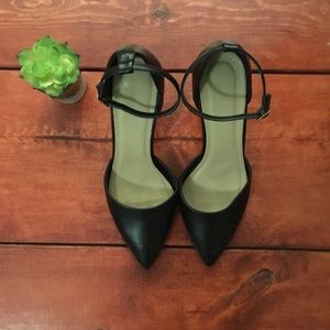 Black ankle strap heels